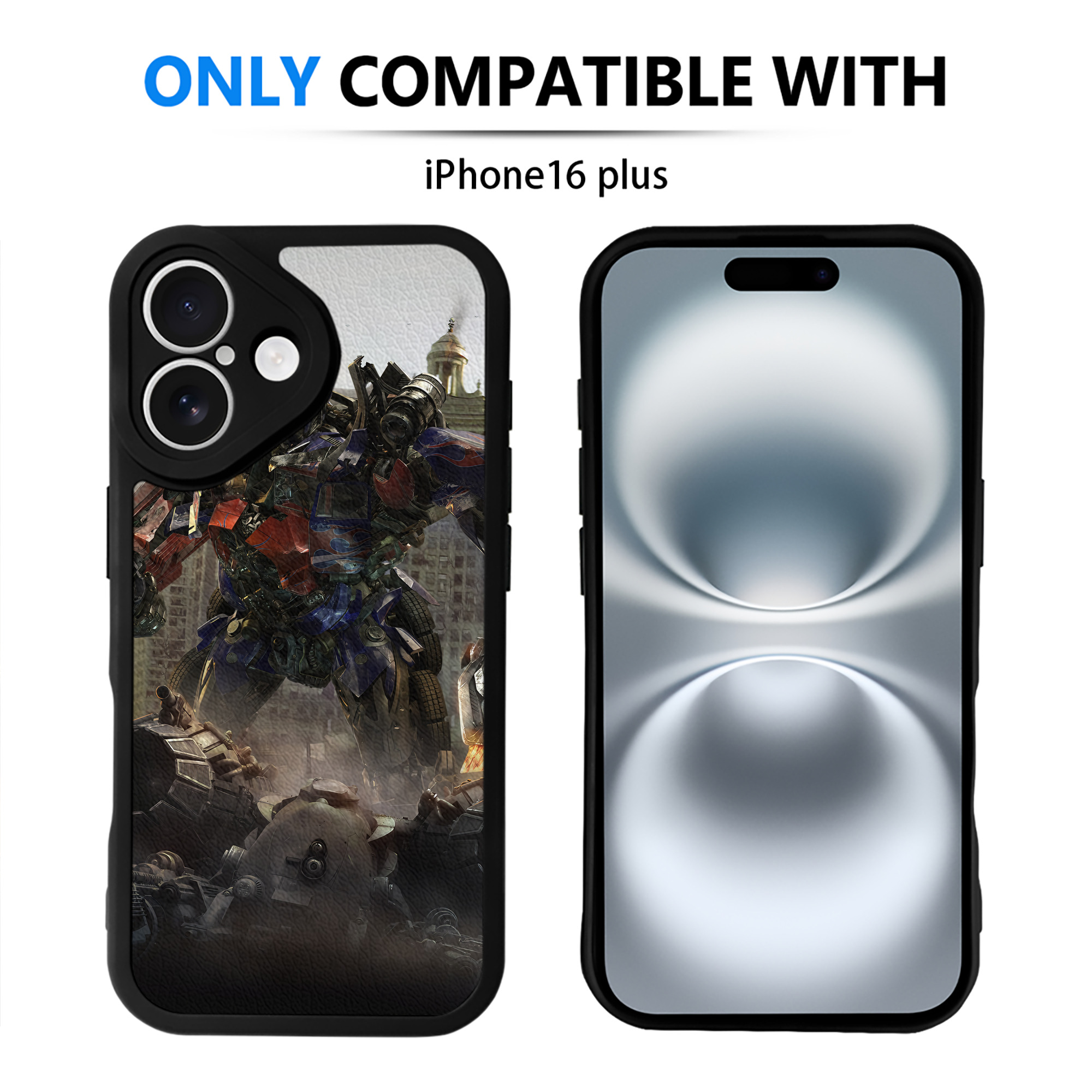 （画像用） Transformers トランスフォーマー 【iPhone 16シリーズ対応】シリコンスマホケース（レザー調） 材質：シリコン